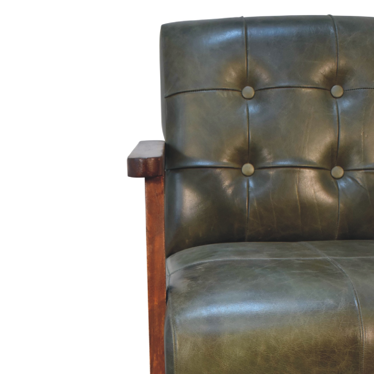 Olive Buffalo Leather Chair dropshipping