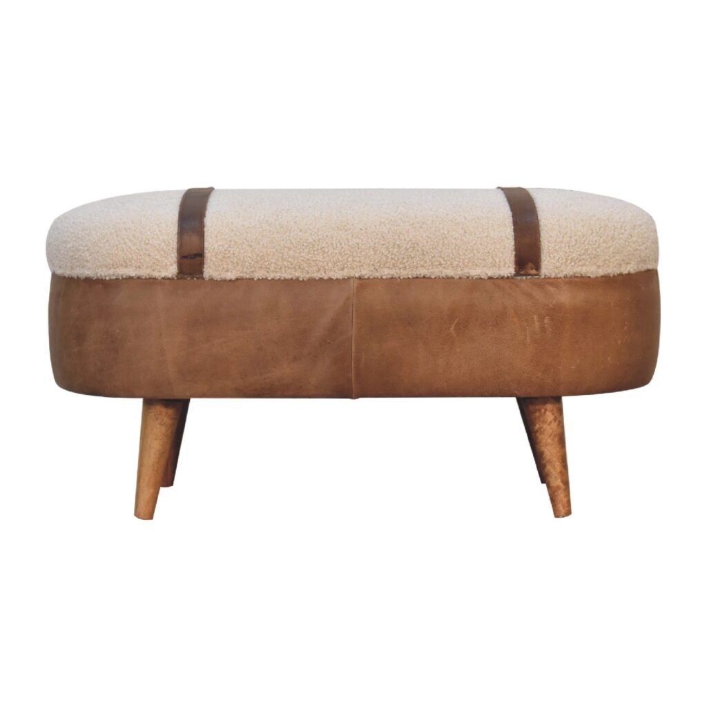 Canada Tan Buffalo Boucle Nordic Bench Suppliers
