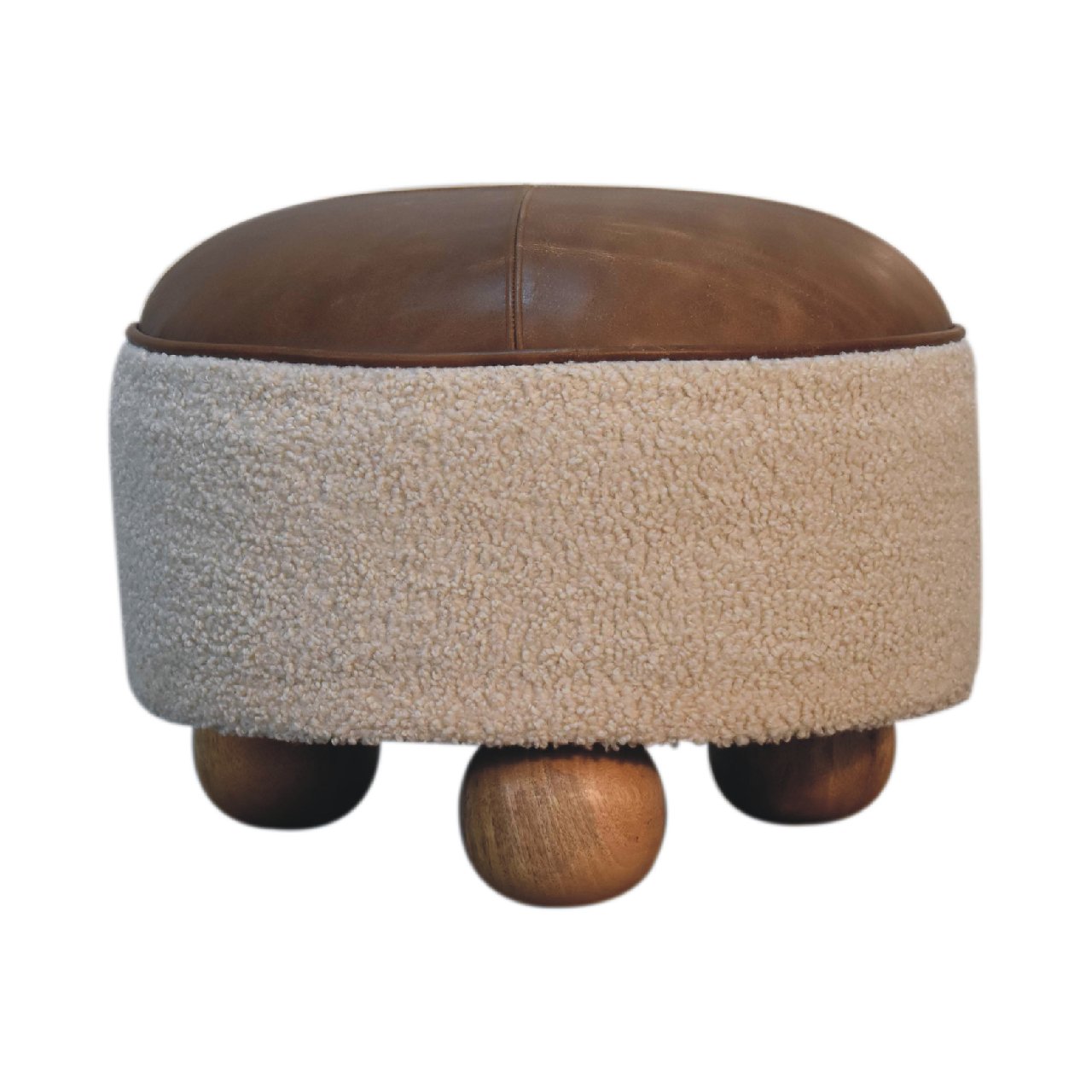 Canada Cream Boucle Buffalo Footstool Suppliers