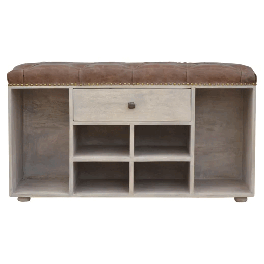 Buffalo Hide 4 Slot Shoe Cabinet with Deep Buttons for resell