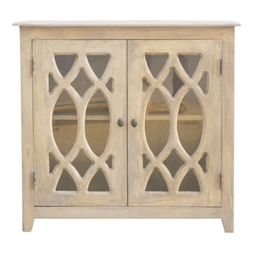 Stone Acid Wash Sideboard with 2 Hand Carved Glazed Doors for wholesale