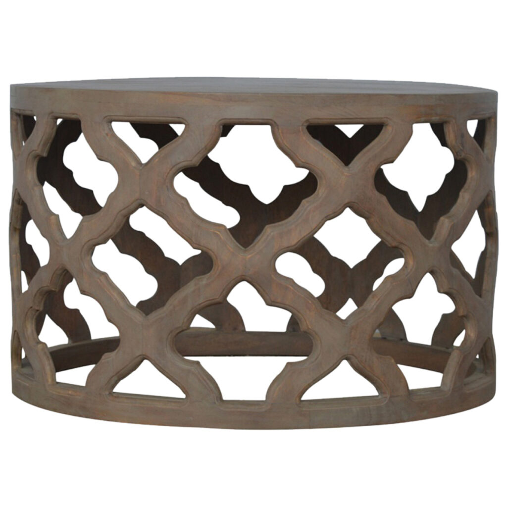 Canada Grey Wash Large Cut-out Stool Suppliers