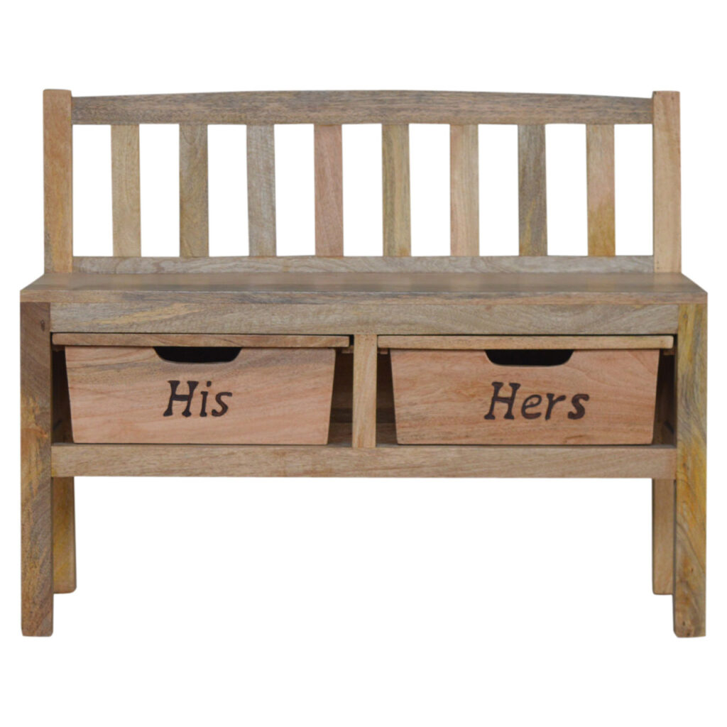 Canada His & Hers Carved Storage Bench Suppliers