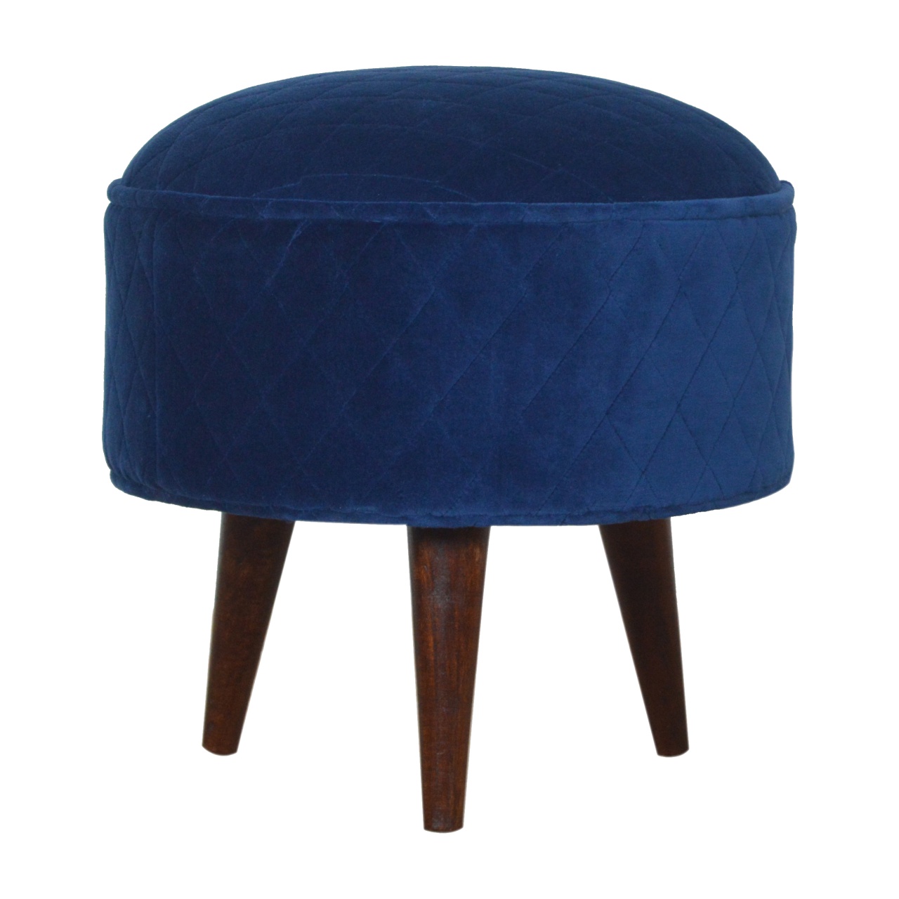 Canada Quilted Blue Velvet Footstool Suppliers