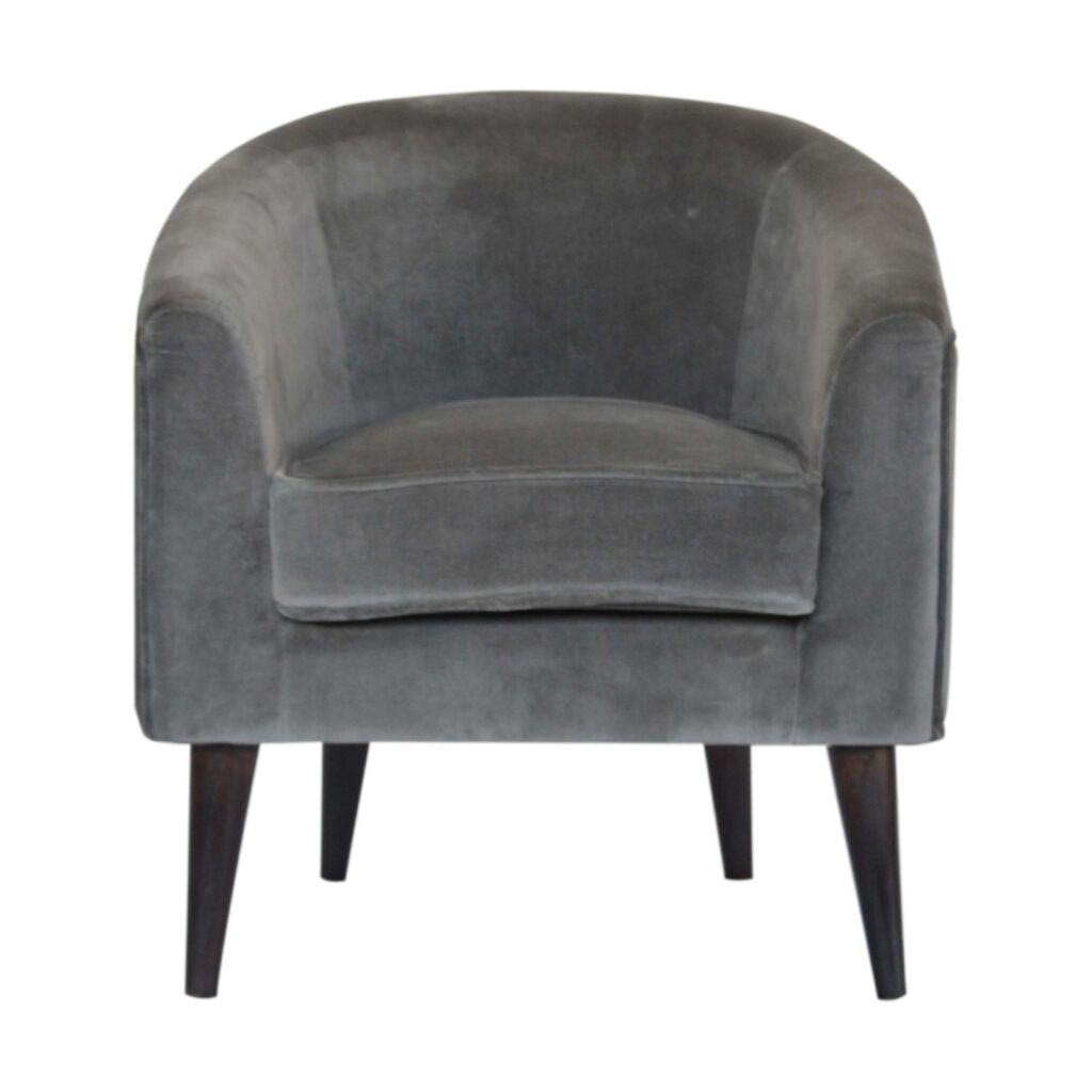 Canada Grey Velvet Nordic Style Armchair Suppliers