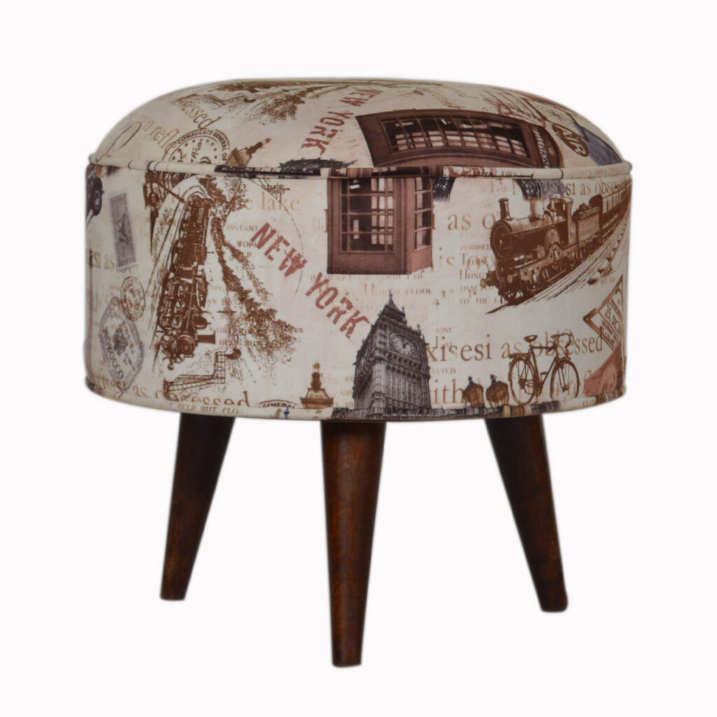 Canada IN1271 - City Print Footstool Suppliers