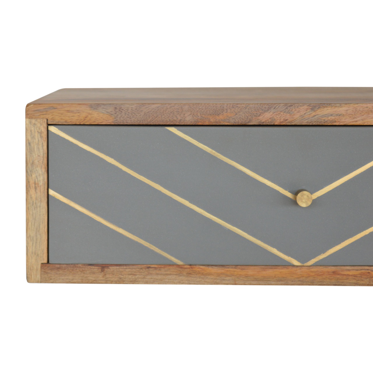 IN1284 - Wall Mounted Sleek Cement Brass Inlay Bedside dropshipping