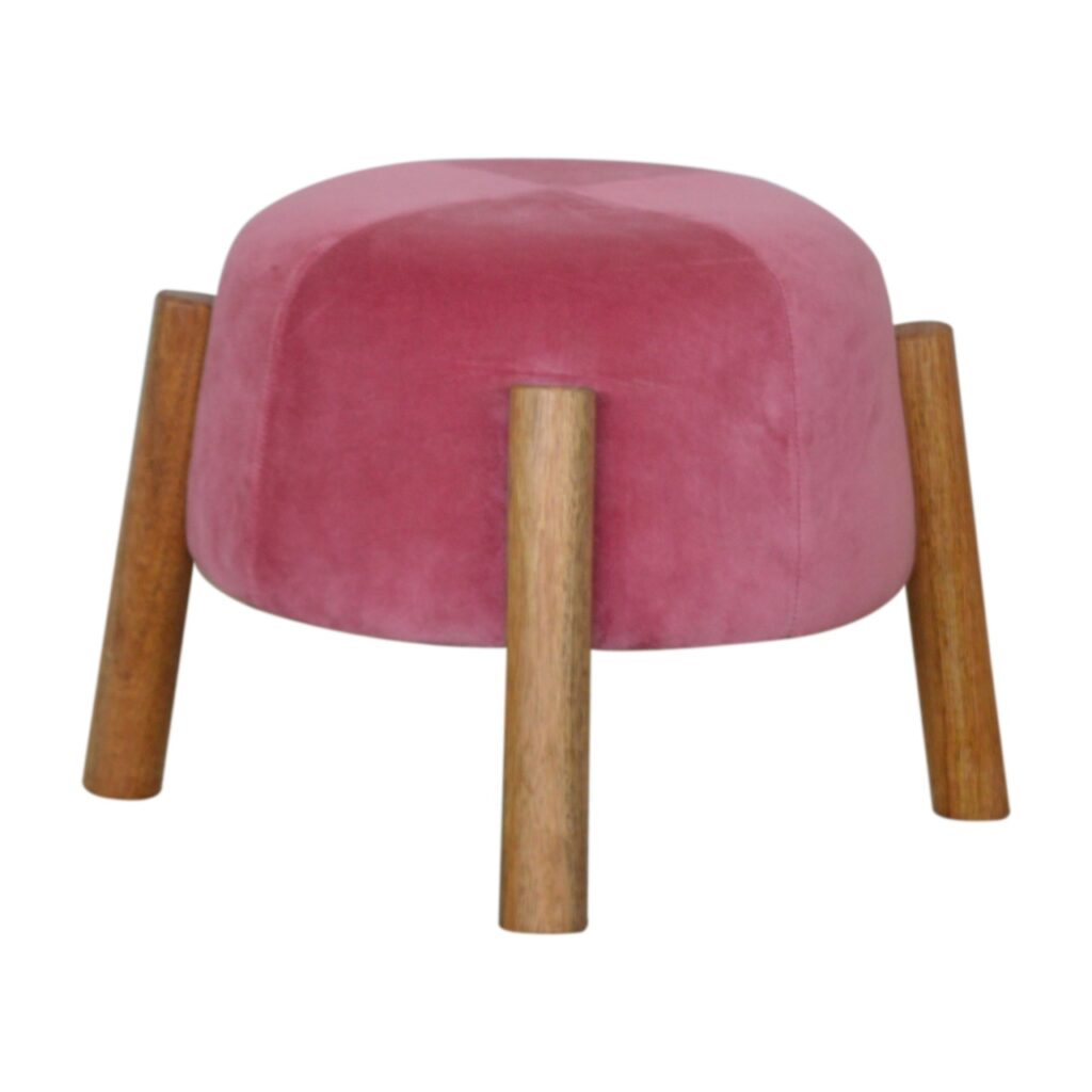 Canada Pink Velvet Cone Footstool Suppliers