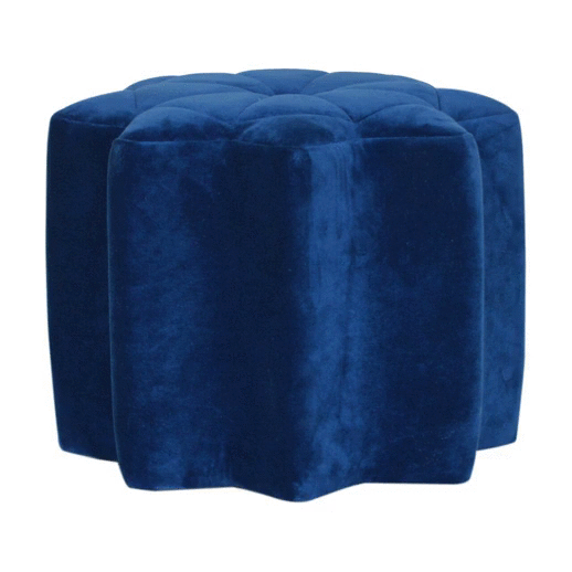bulk Blue Velvet Star Footstool for resale