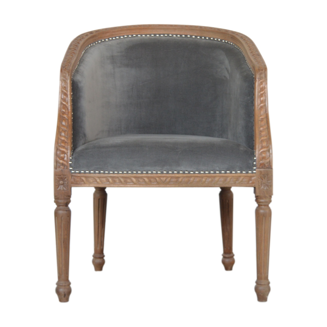 Canada Grey Velvet Occasional Chair Suppliers