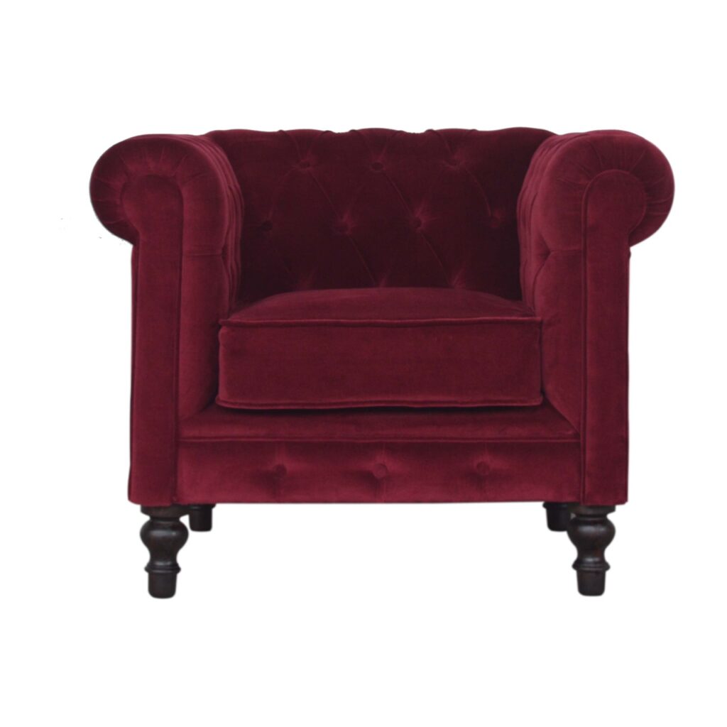 Canada Wine Red Chesterfield Armchair Suppliers