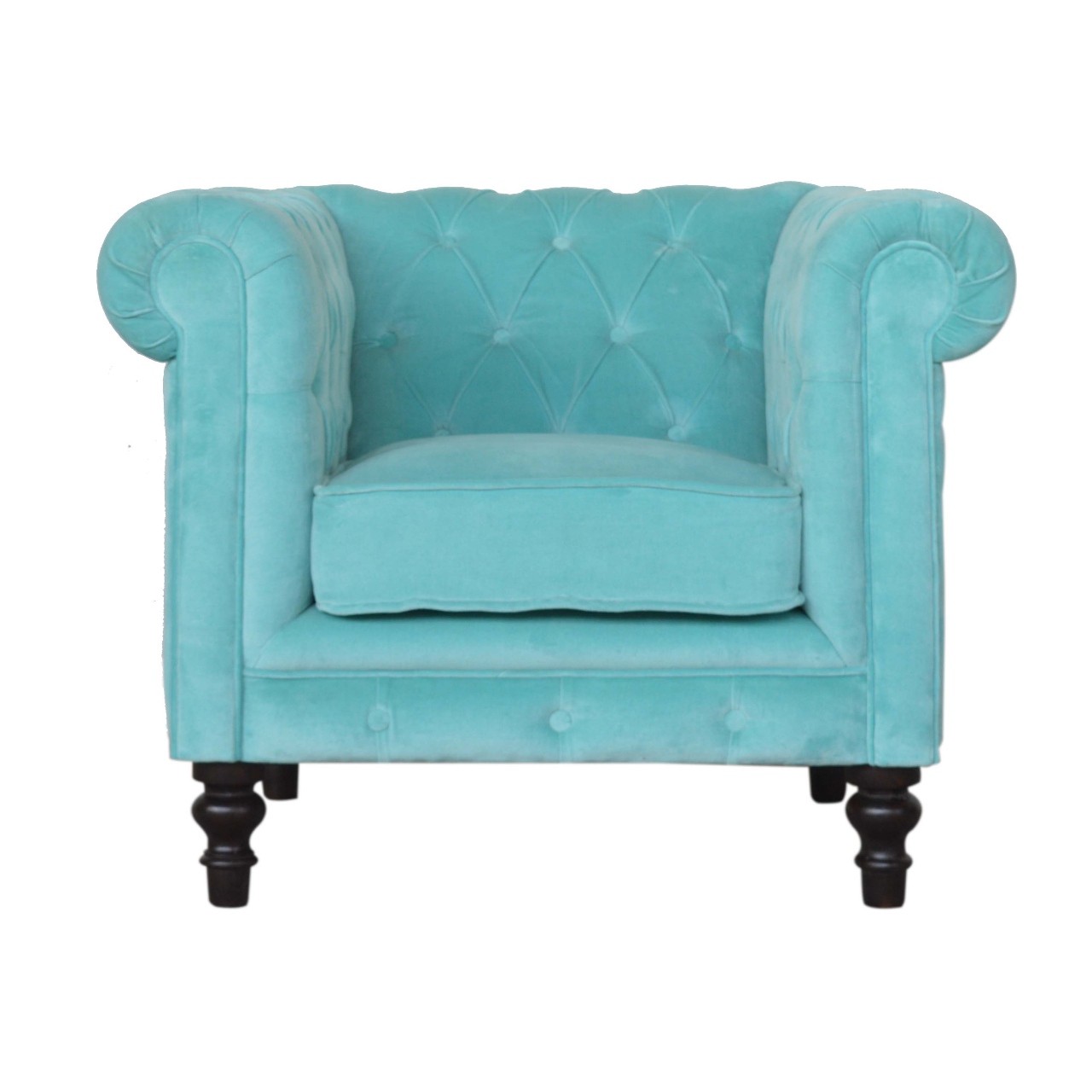 Turquoise Velvet Chesterfield Armchair wholesalers
