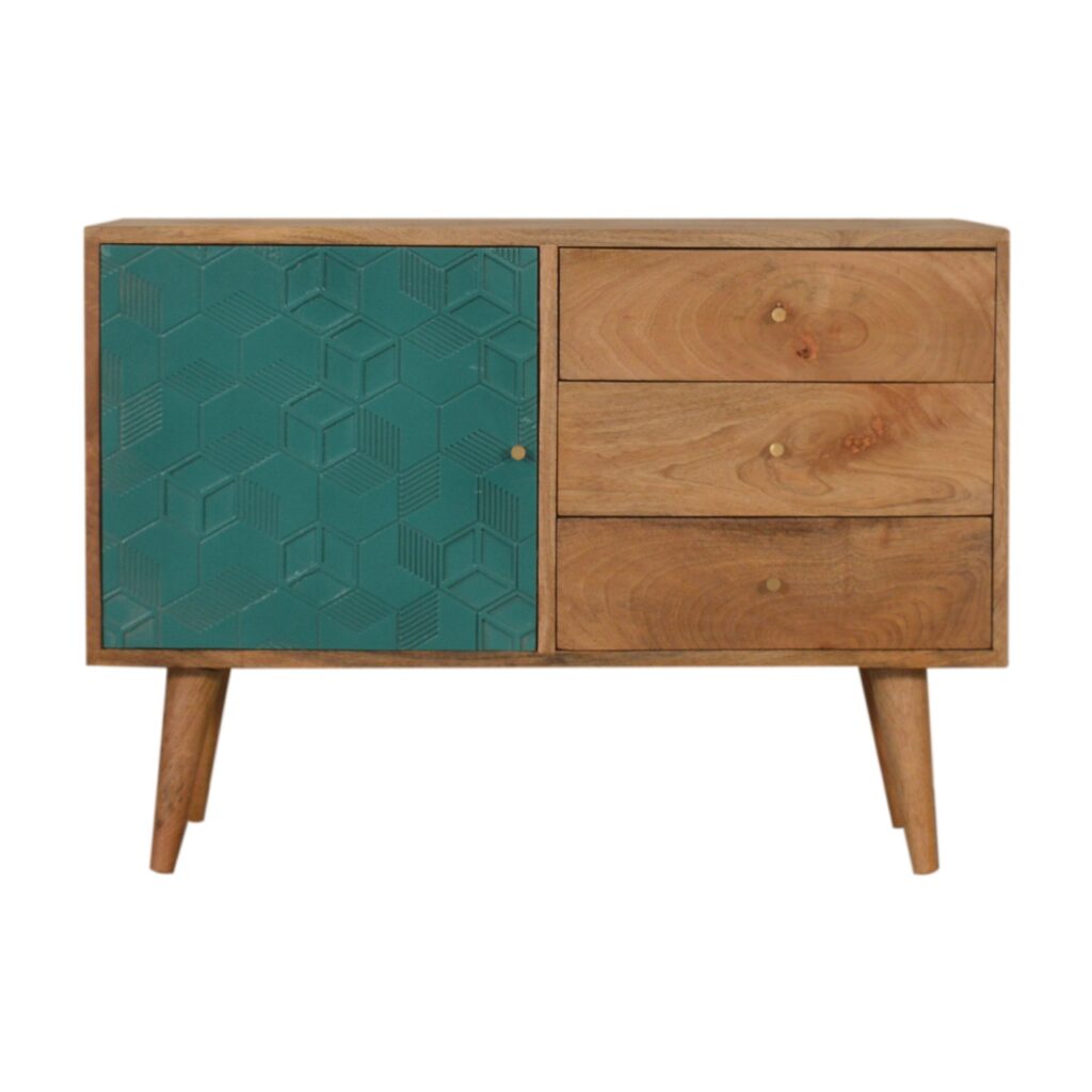 Canada Acadia Teal Cabinet with Drawers Suppliers