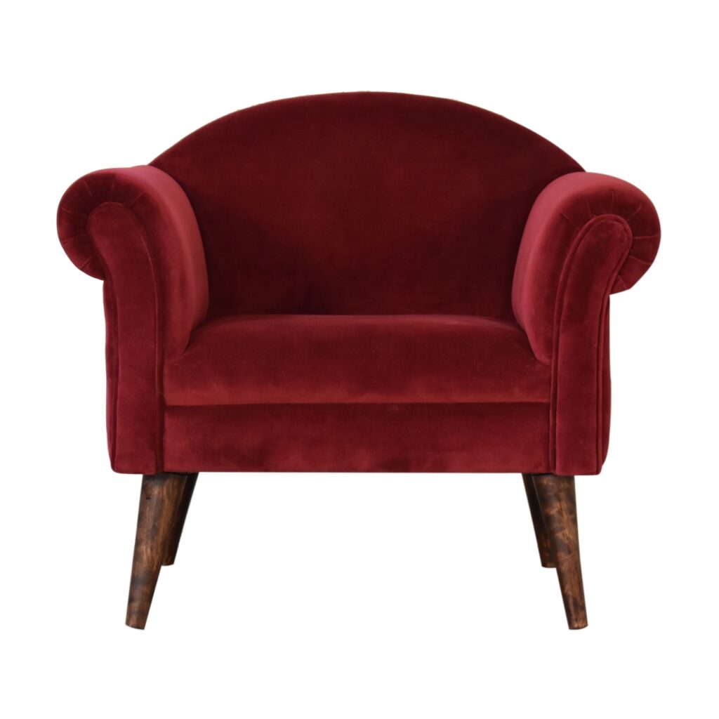 Canada Wine Velvet Nordic Style Armchair Suppliers