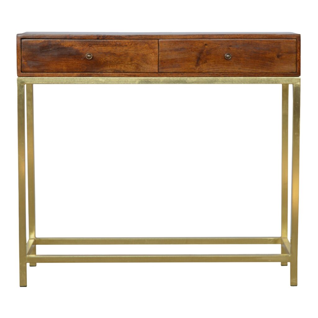 Canada Industrial 2 Drawer Console Table with Iron Base Suppliers