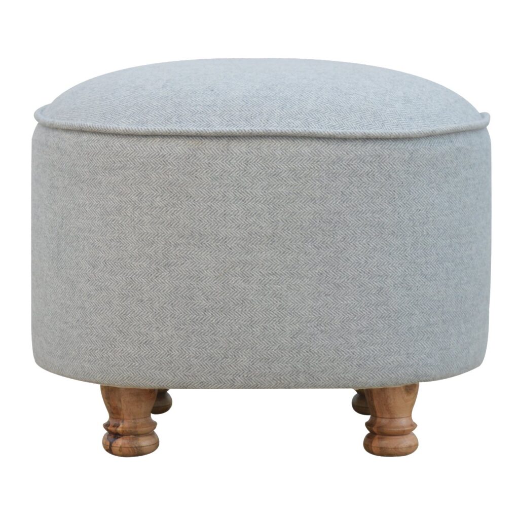 Canada Light Grey Tweed Oval Footstool Suppliers