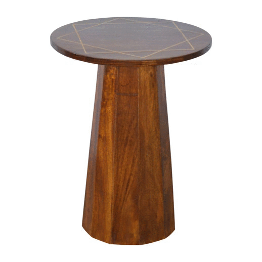 IN351 - Geometric Brass Inlay End Table for wholesale