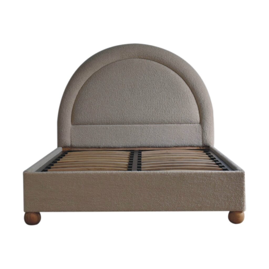 Canada Cream Boucle Double Bed Suppliers