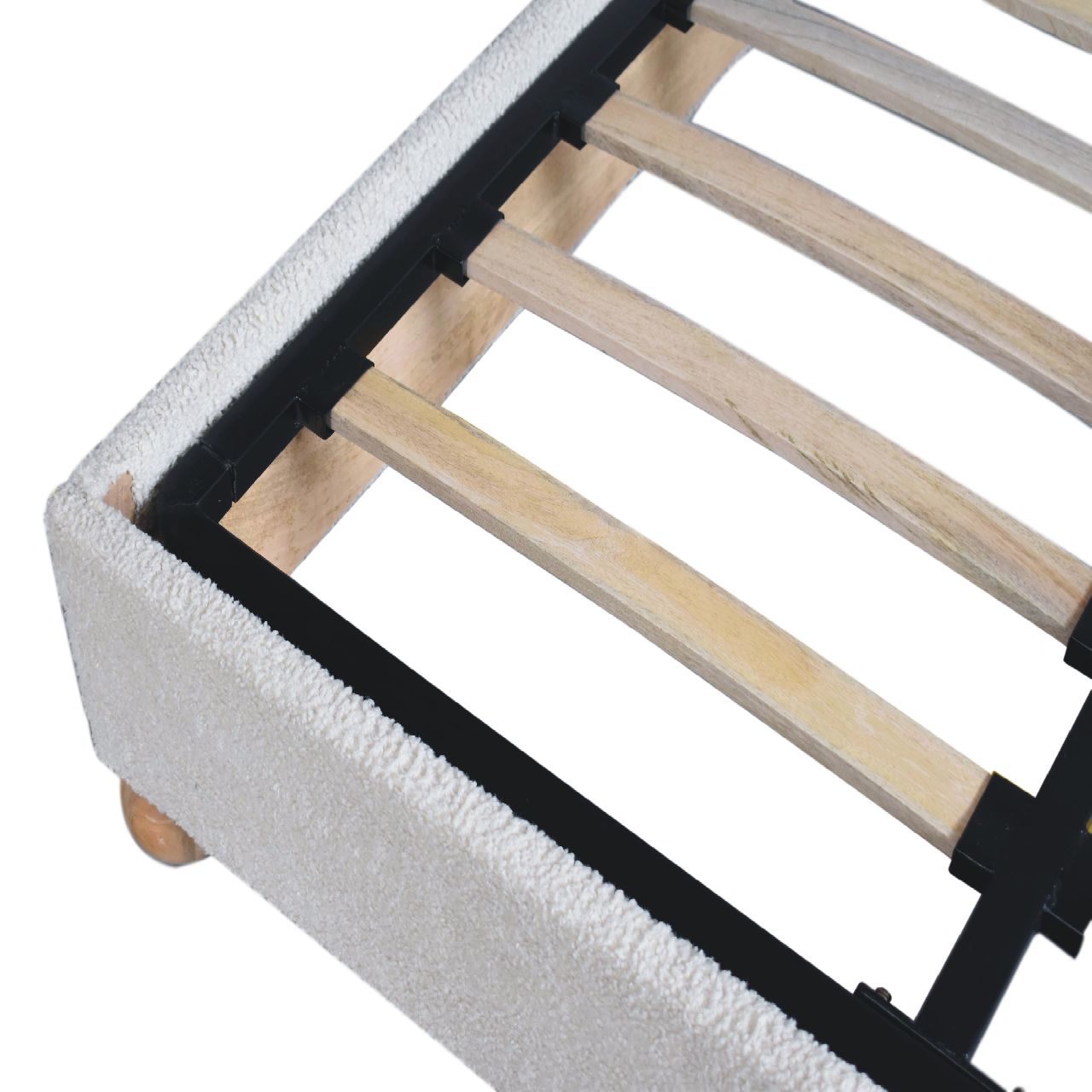 Cream Boucle Double Bed - Image 6