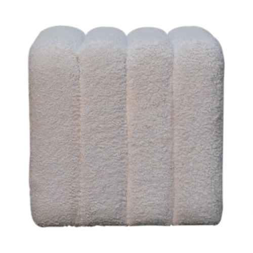 White Wavy Boucle Footstool - Image 11