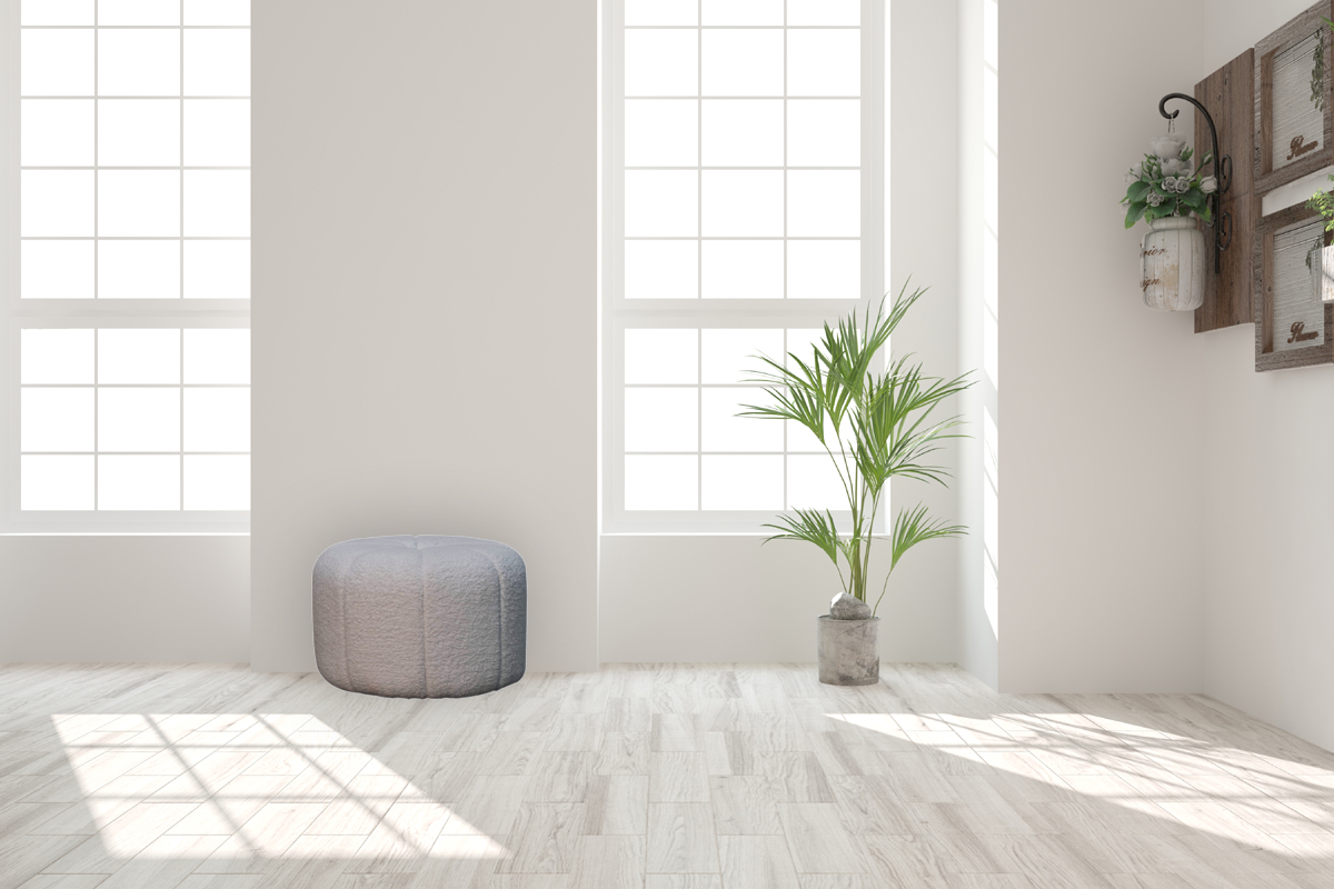 White Boucle Circus Footstool - Image 10