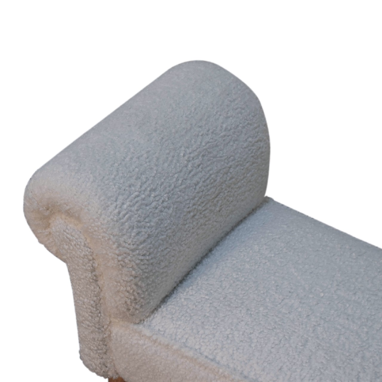 White Boucle Bedroom Bench - Image 6