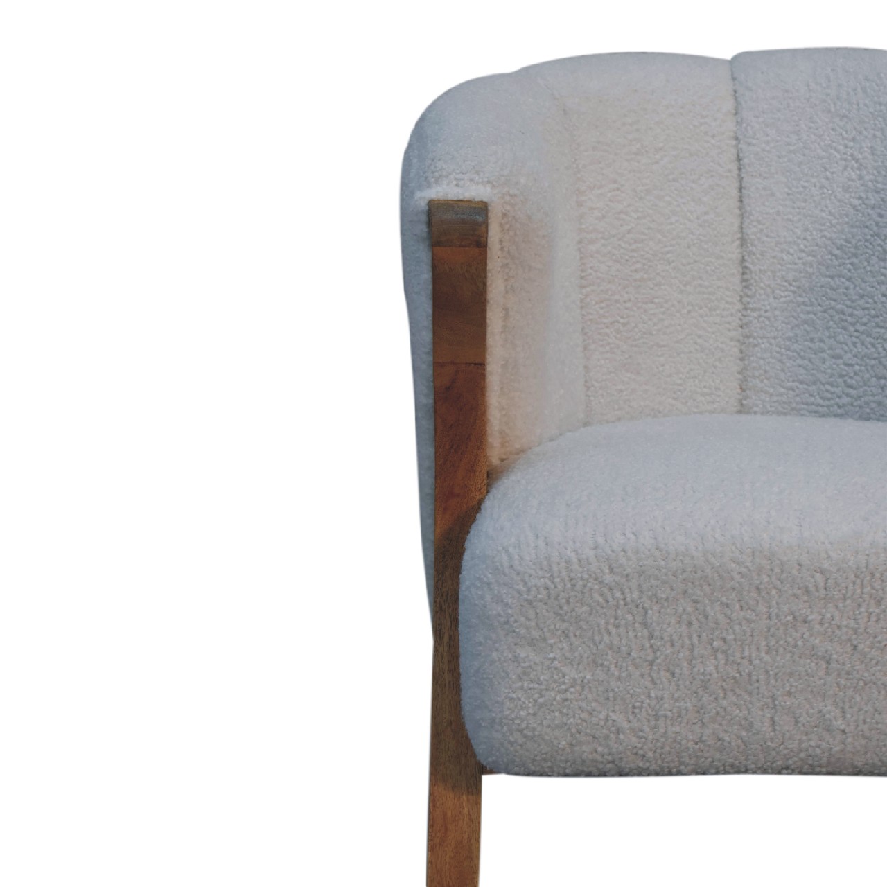 White Boucle Minimalistic Chair - Image 5