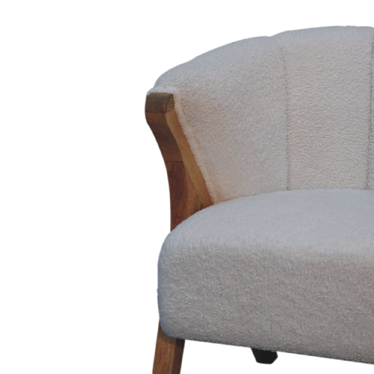 White Boucle Minimalistic Chair - Image 7