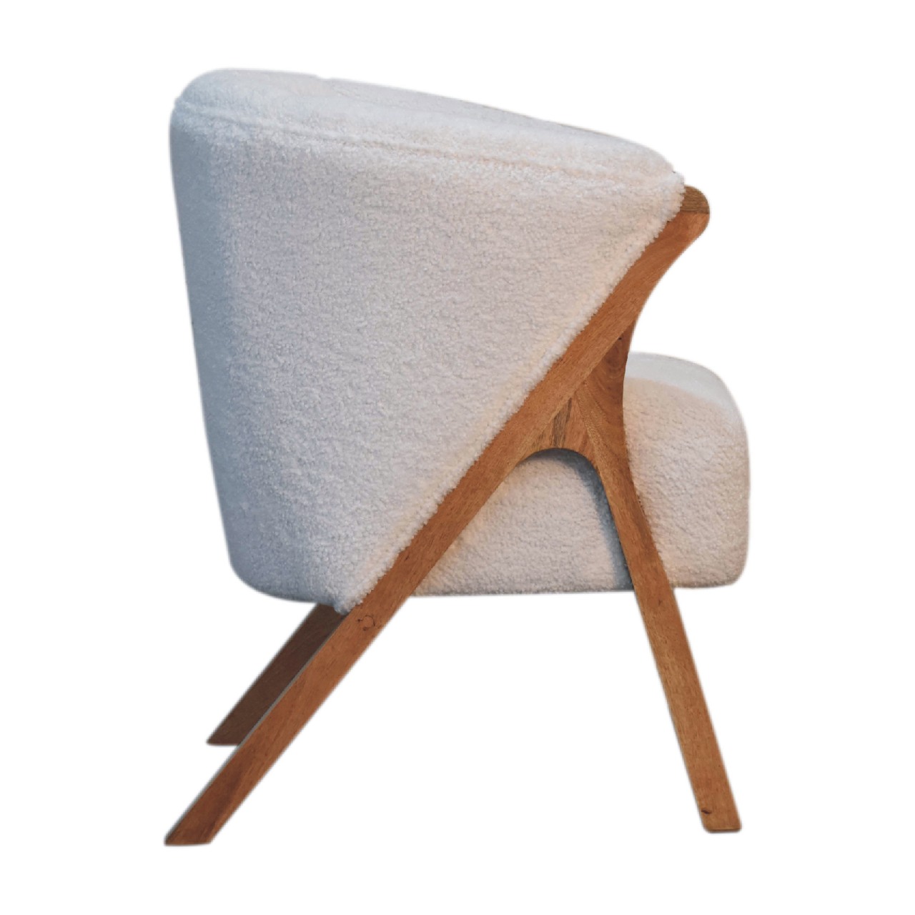 White Boucle Minimalistic Chair - Image 9