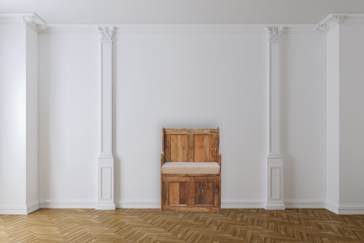 Cream Boucle Mini Monks Bench - Image 10