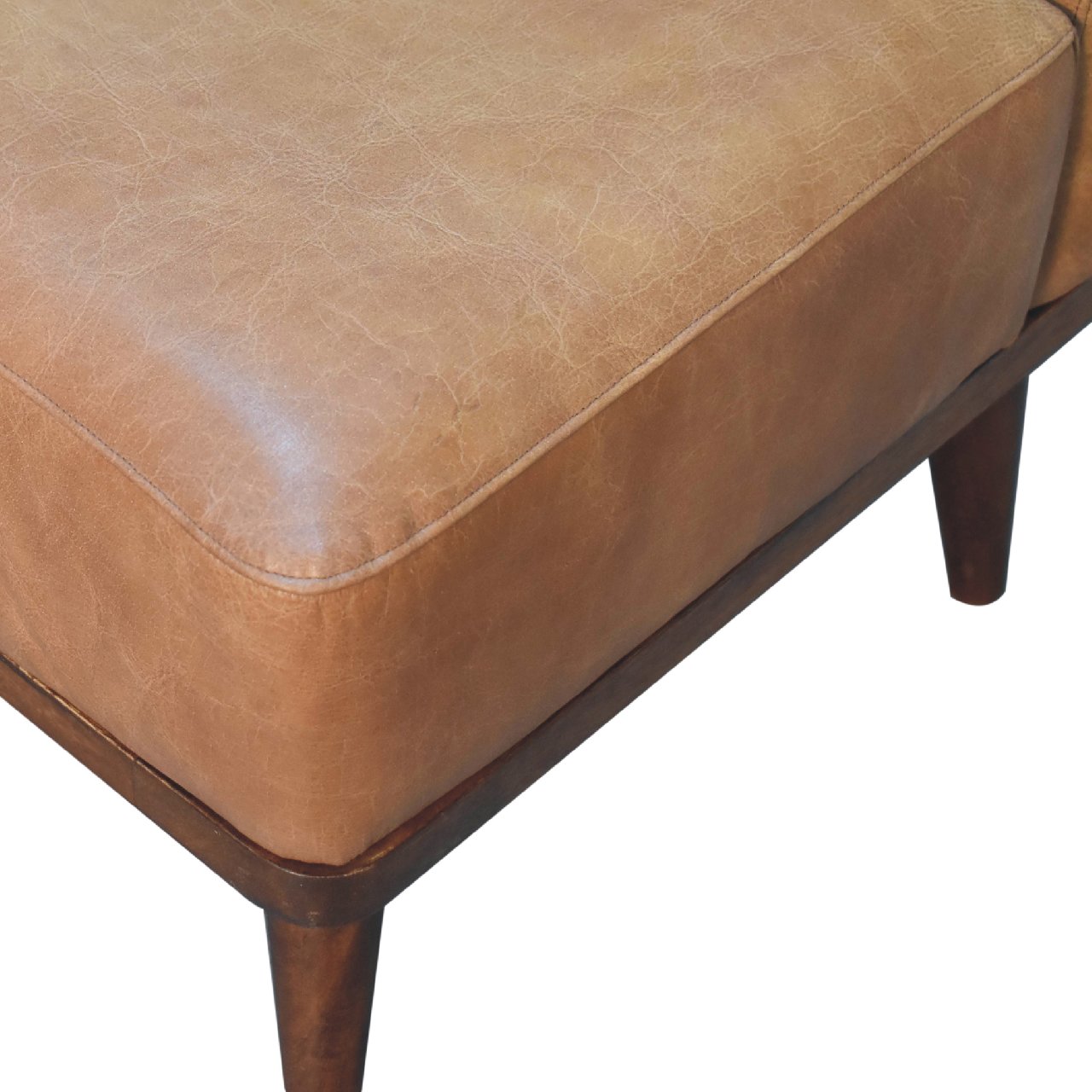 Tan Buffalo Backrest Footstool - Image 5
