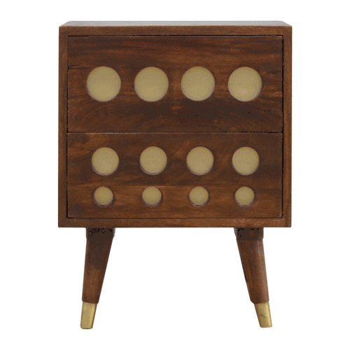 Chestnut Brass Cut-out Nightstand - Image 11