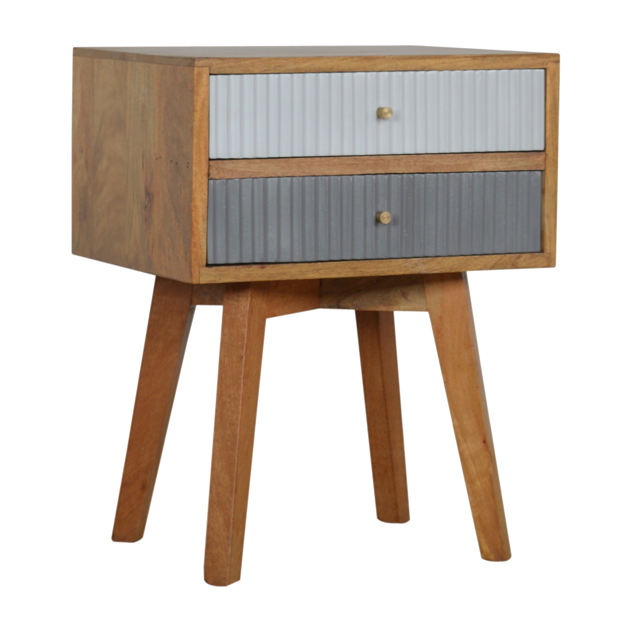 Line Grey Painted Nightstand - Image 3