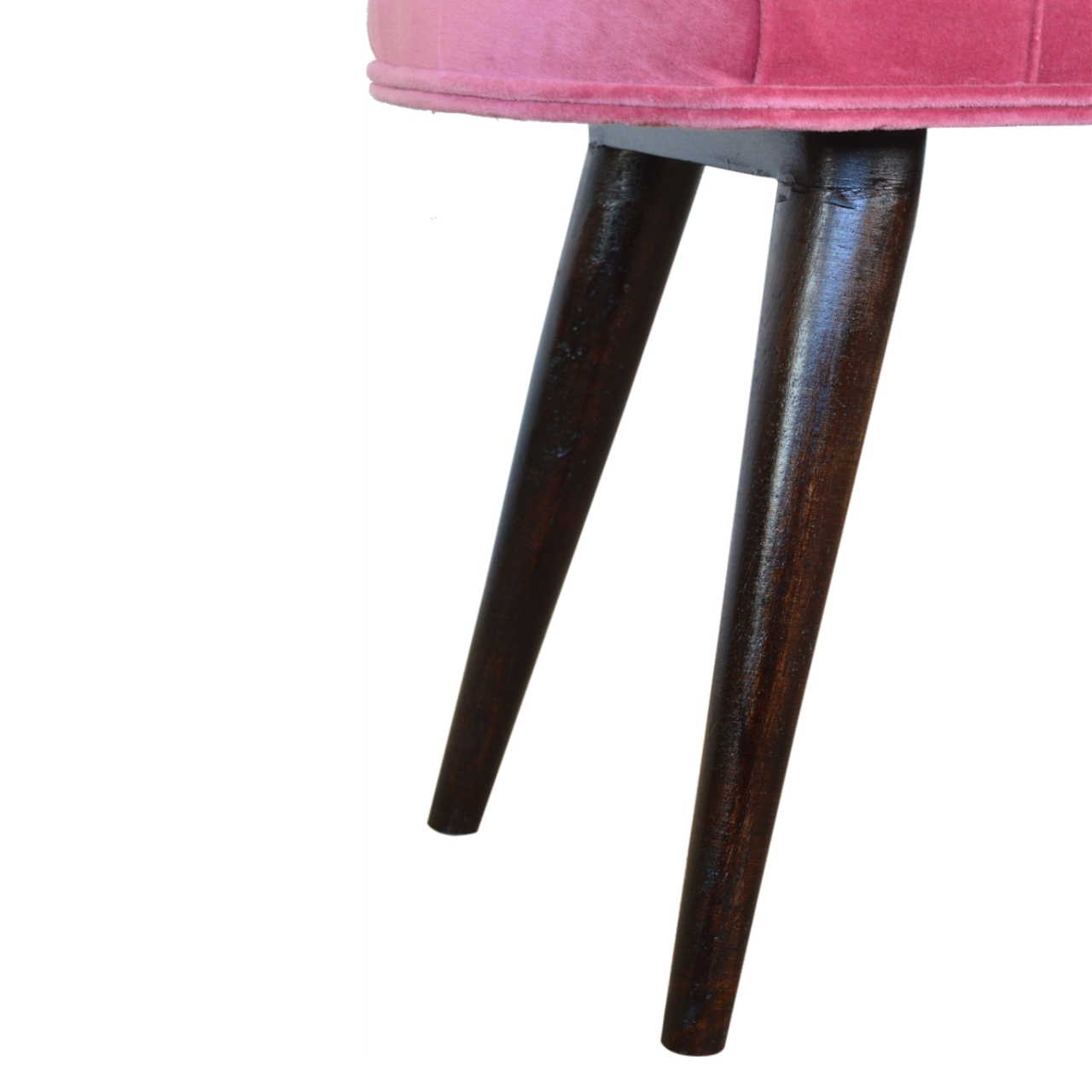 Pink Cotton Velvet Button Bench - Image 8