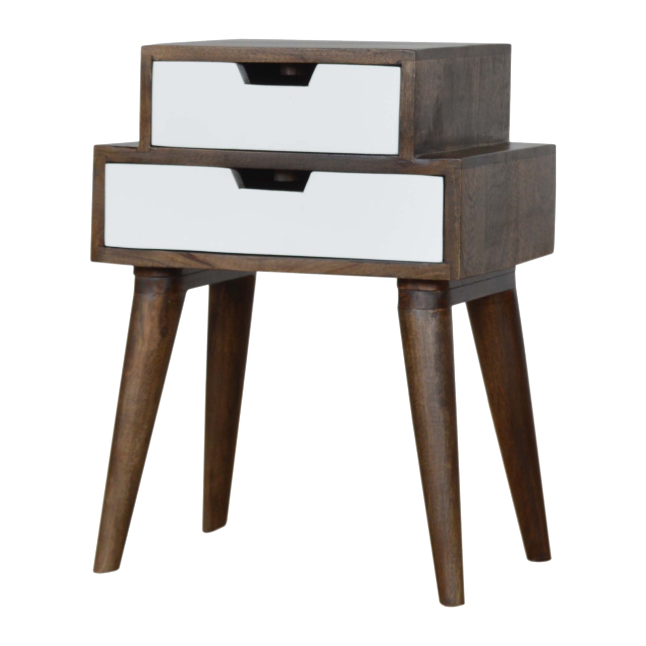 Walnut and White Painted Nightstand - Image 2