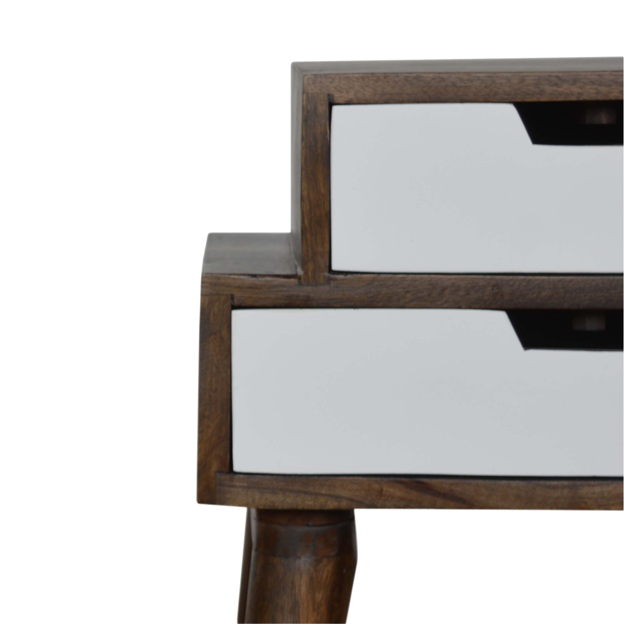 Walnut and White Painted Nightstand - Image 4