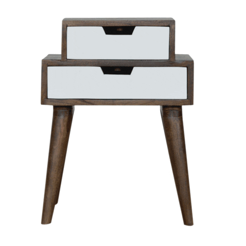 Walnut and White Painted Nightstand - Image 11