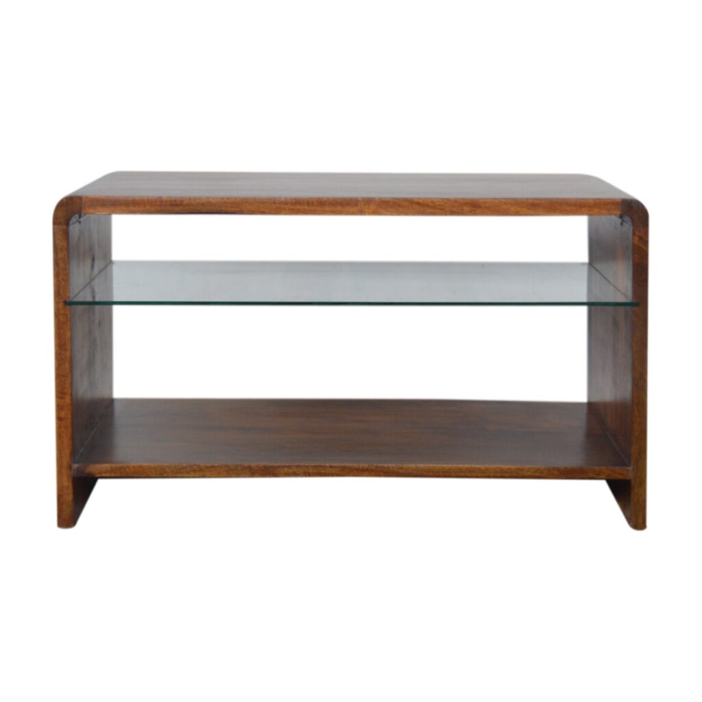 Canada Chestnut Glass Shelf Coffee Table Suppliers