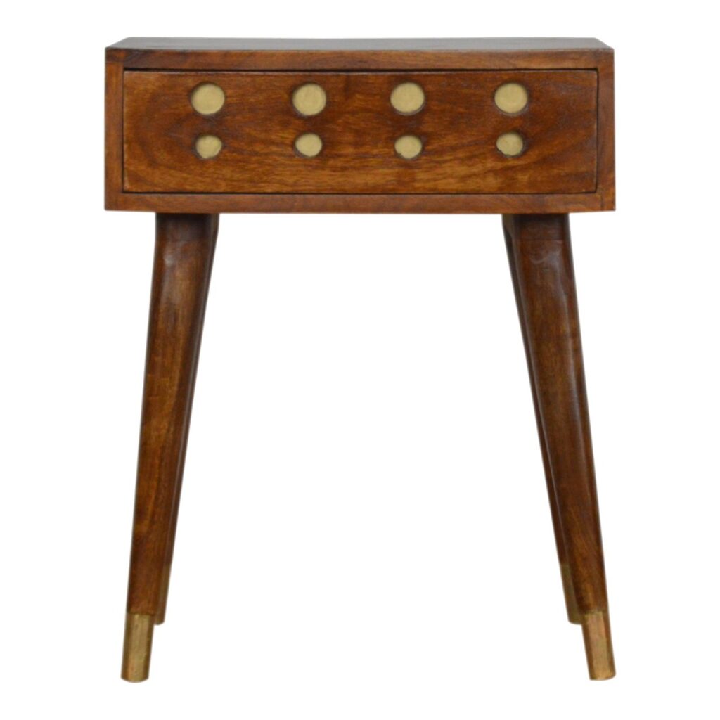 Canada Chestnut Brass Cut out Nightstand Suppliers