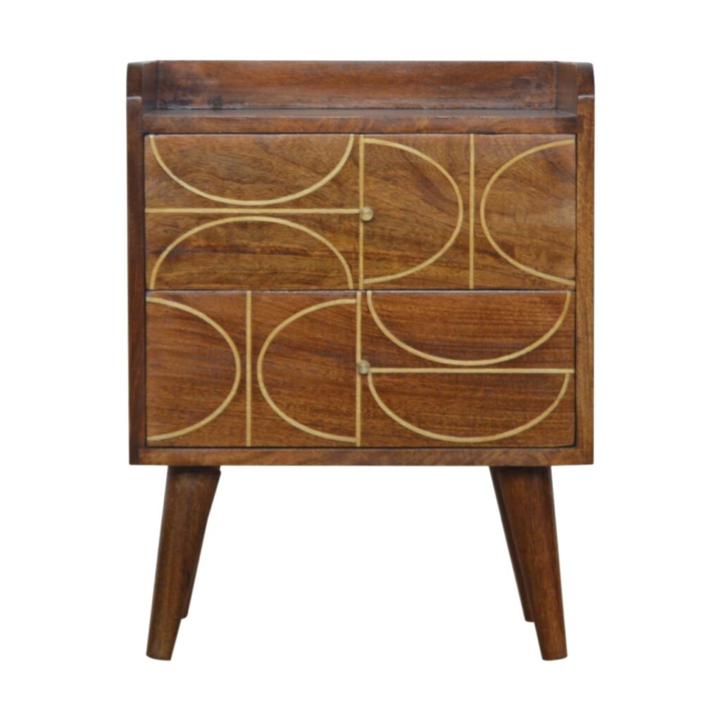Canada Chestnut Inlay Abstract Nightstand Suppliers