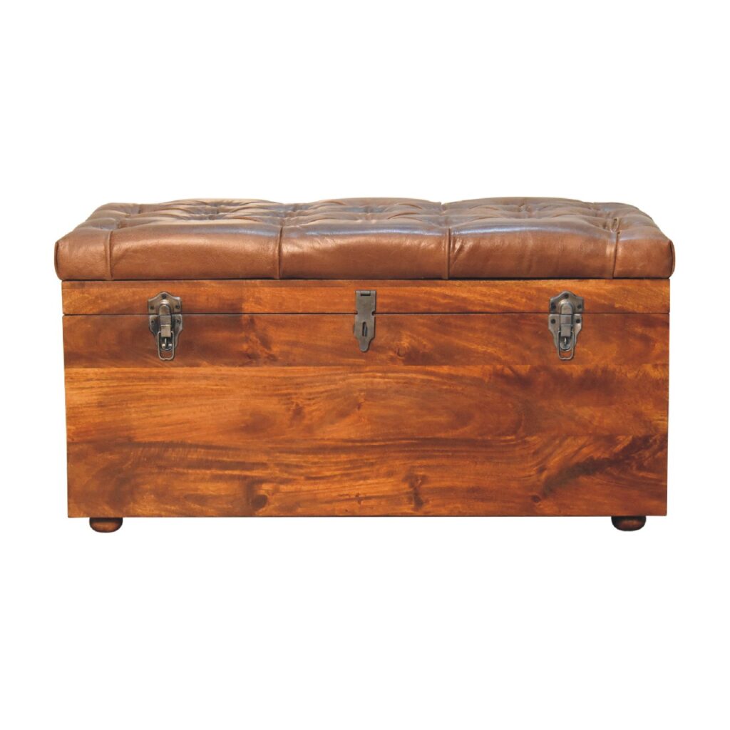 Canada Buffalo Hide Chestnut Storage Trunk Suppliers