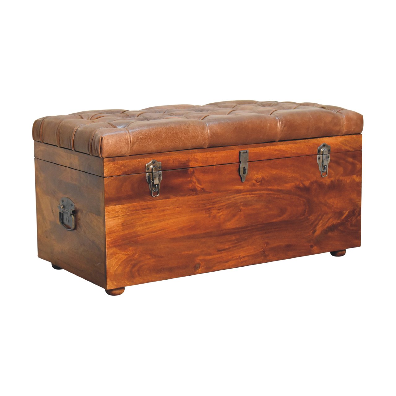 Buffalo Hide Chestnut Storage Trunk - Image 4