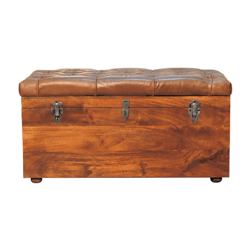 Buffalo Hide Chestnut Storage Trunk - Image 10