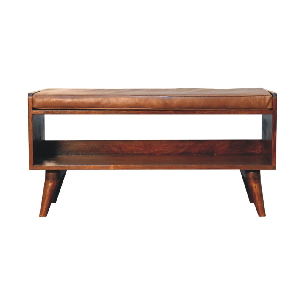 Canada Chestnut Bench with Brown Leather Seatpad Suppliers