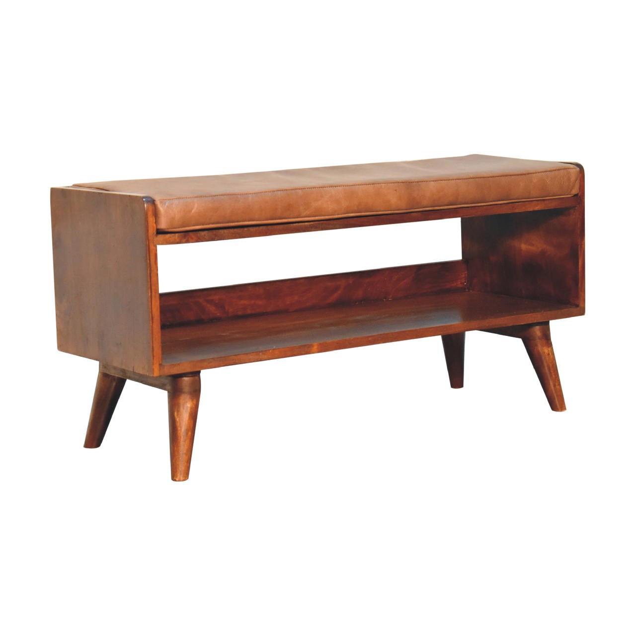 Chestnut Bench with Brown Leather Seatpad - Image 3