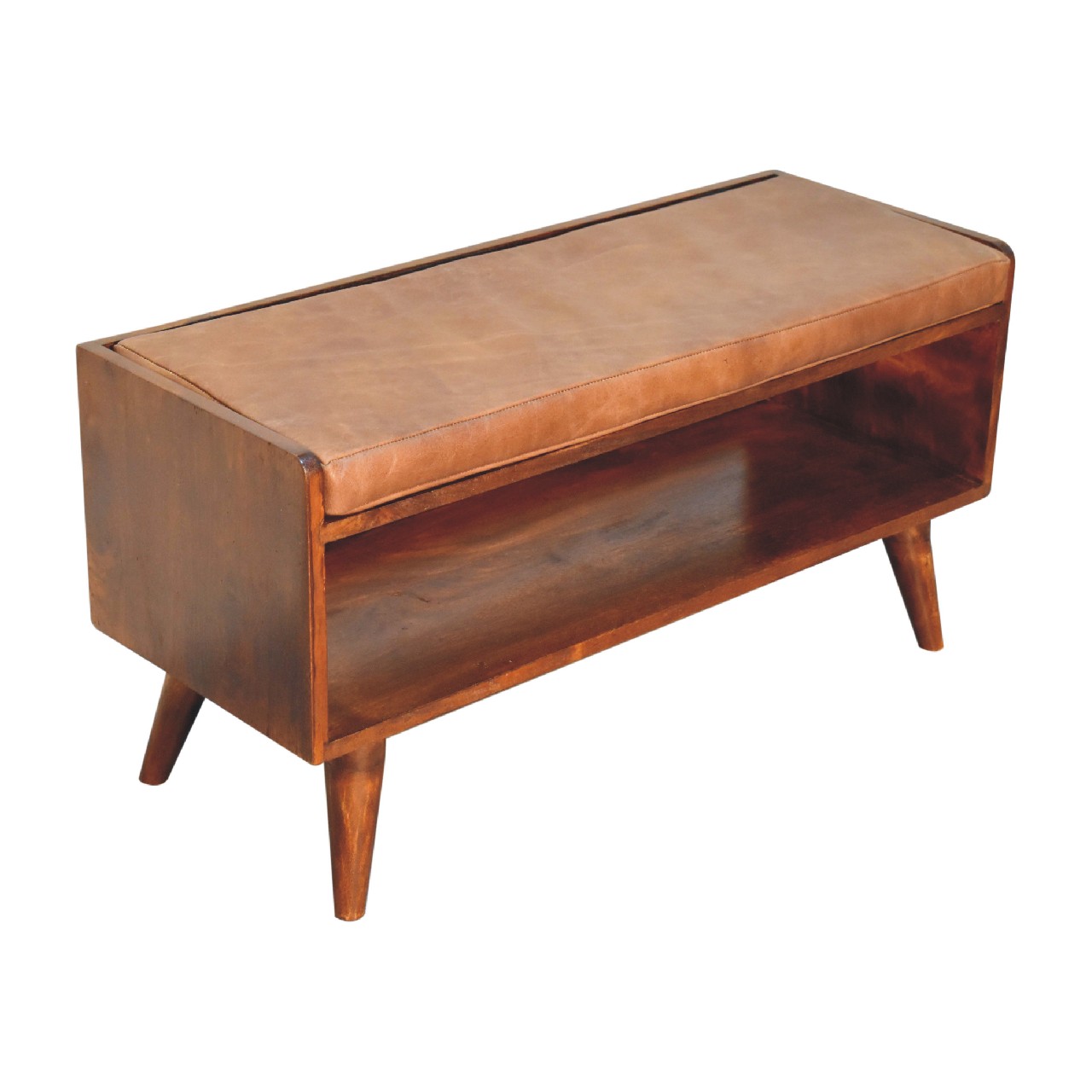 Chestnut Bench with Brown Leather Seatpad - Image 7