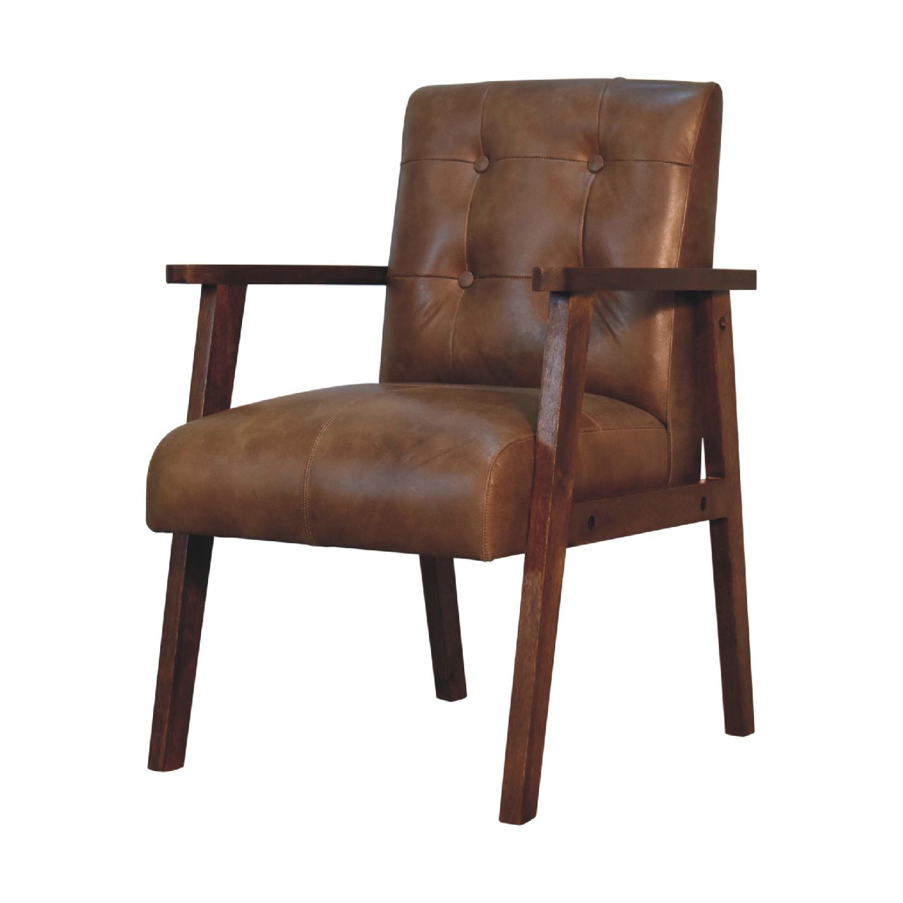 Brown Buffalo Leather Chair - Image 4