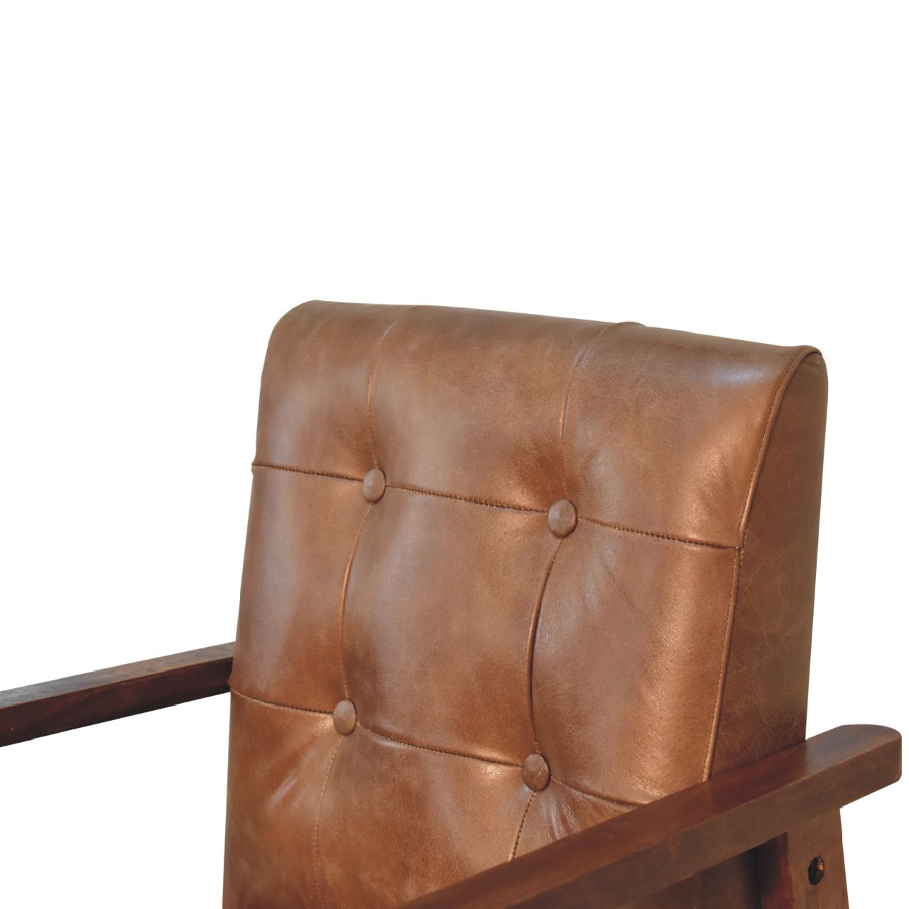 Brown Buffalo Leather Chair - Image 5