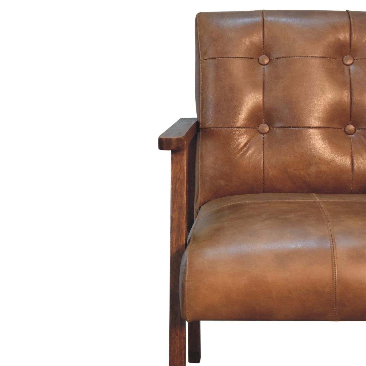 Brown Buffalo Leather Chair - Image 6
