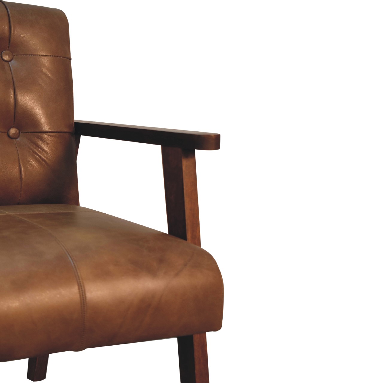 Brown Buffalo Leather Chair - Image 7